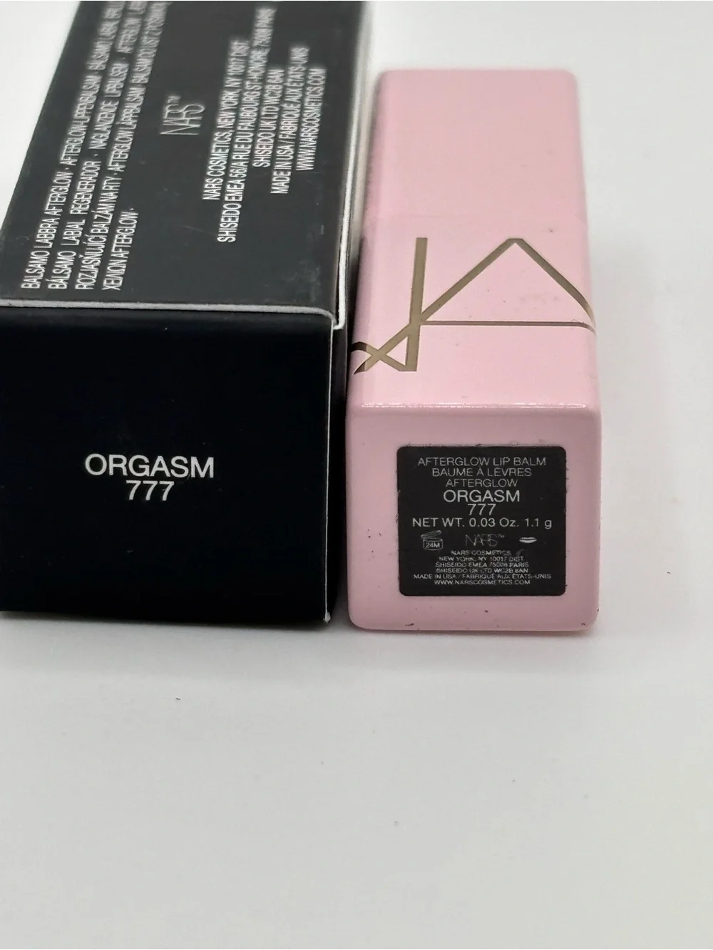 NARS Afterglow Lip Balm Orgasm 777 Mini 0.03 oz New Pink Hydrating Glow